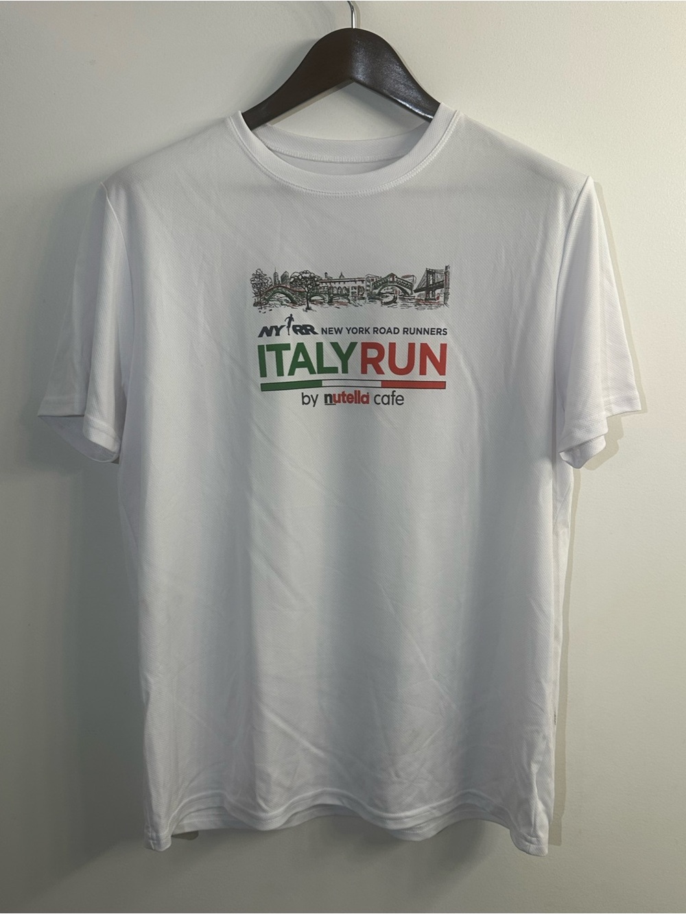 New Balance Italy Run Graphic Tee - White with Green & Red Accents